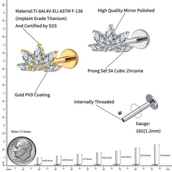Elegant Lotus CZ Stud Earring